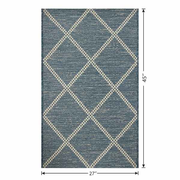 Blue Diamond Tapestry Outdoor Accent Rug, 27x45
