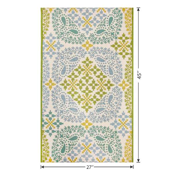 Multicolor Medallion Tapestry Outdoor Accent Rug, 27x45