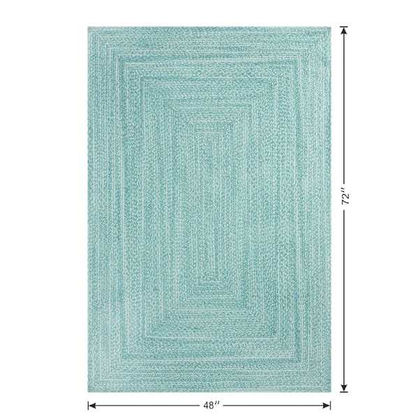 Mint Braided Chenille Accent Rug, 4x6