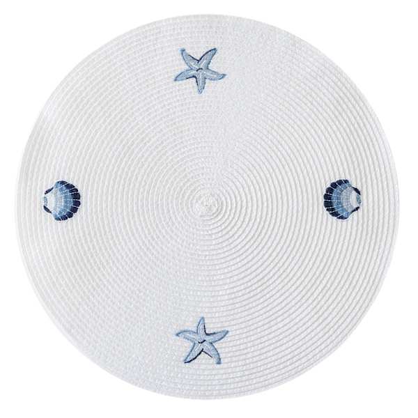 Marina White Embroidered Placemat, 15"