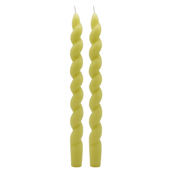 2-Pack Green Twisted Taper Candles, 10"