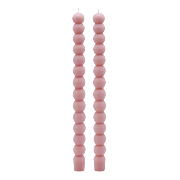 2-Pack Pink Bubble Taper Candles, 10"