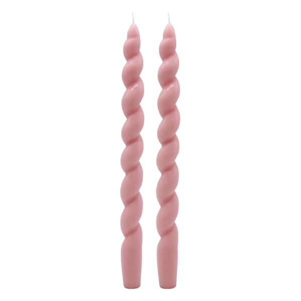 2-Pack Pink Twisted Taper Candles, 10"