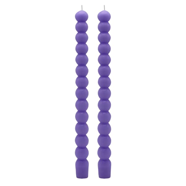 2-Pack Purple Bubble Taper Candles, 10"