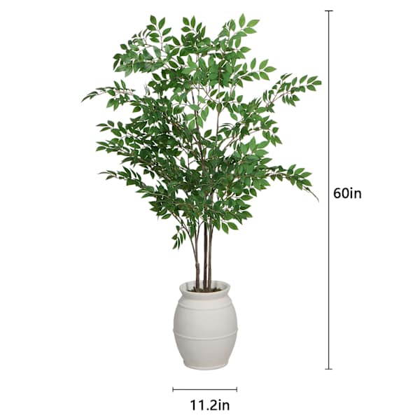 Green Leaf Tree in Magnesia Pot, 60"