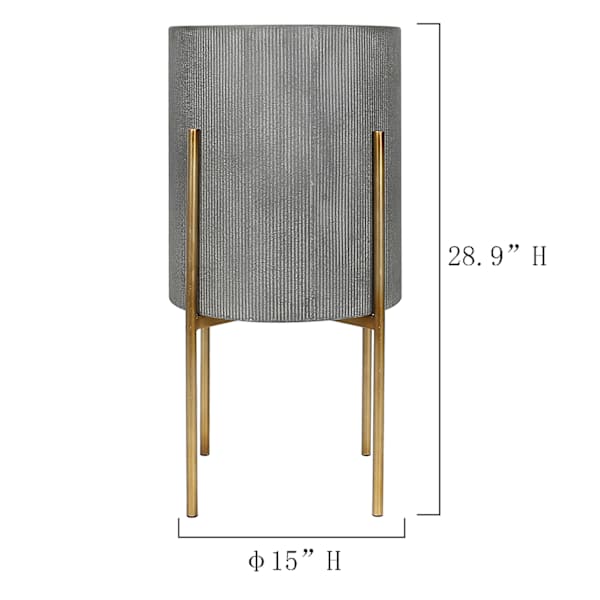 Elliot Grey Metal Planter Stand, Large