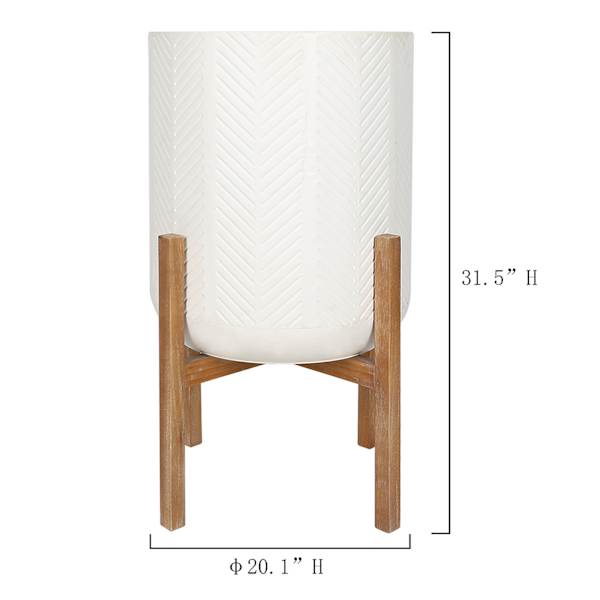Bennett White Metal Planter Stand, Extra Large