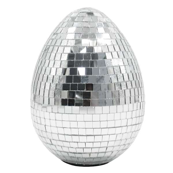 Bunny Brights Silver Disco Egg, 5"