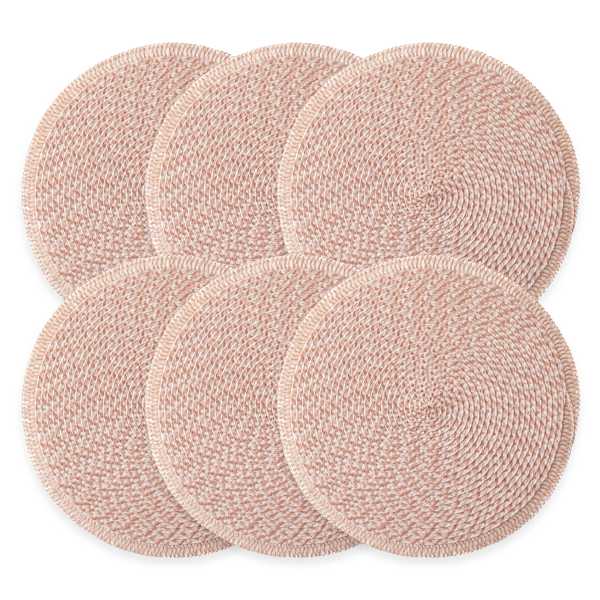 Set of 6 Pila Coral Round Placemats, 15"