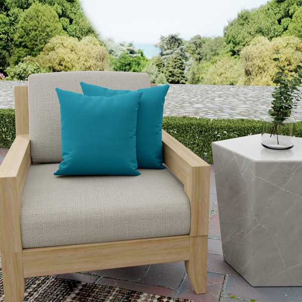 Arden Selections Pool Blue Leala Texture Outdoor 16 x 16 in. Square Pillow