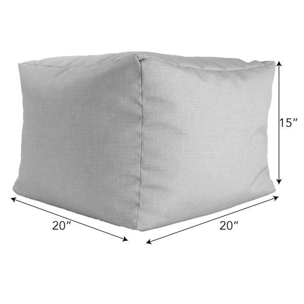 Navy Blue Canvas Outdoor Pouf, 20"