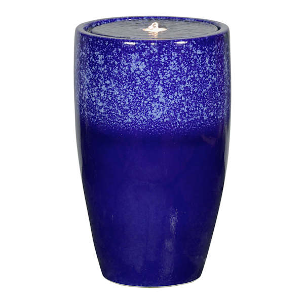 Blue Pre-Lit Ceramic Outdoor Fountain, 22"