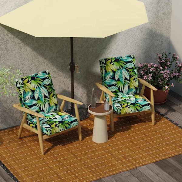 2 Piece Seneca Navy Blue Outdoor Deep Seat Cushion Set