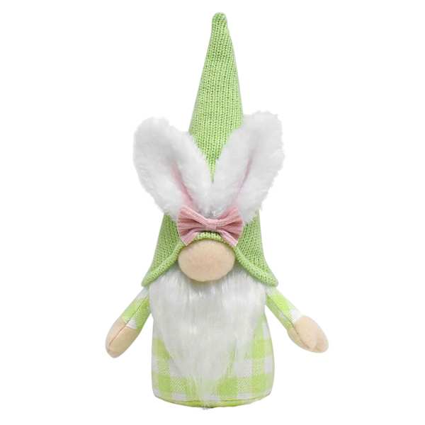 Homespun Easter Green Bunny-Gnome Table Decor, 9"