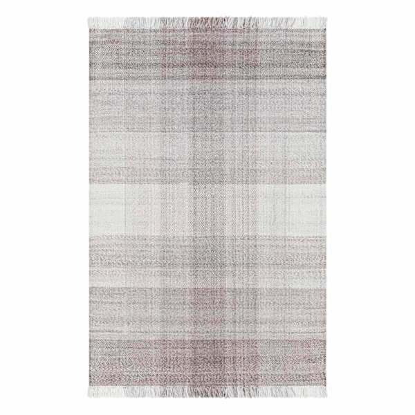 (B887) Ty Pennington Primrose Tartan Grey Area Rug, 5x8