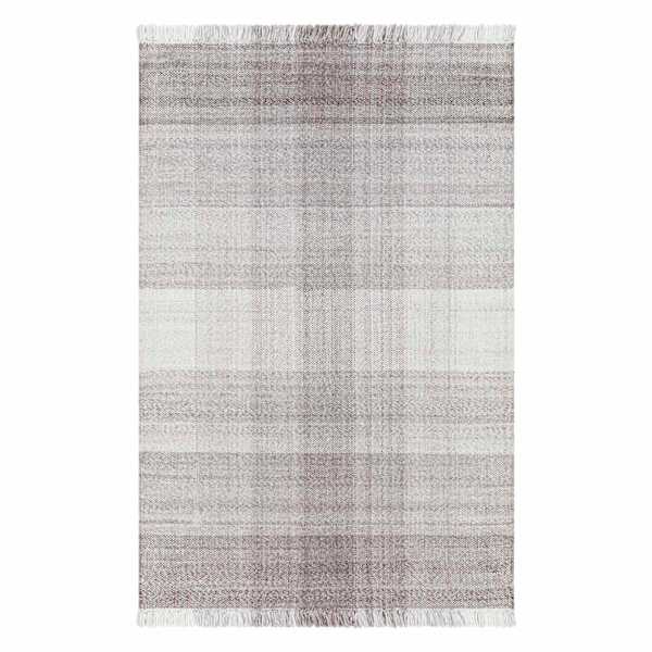 (B887) Ty Pennington Primrose Tartan Grey Area Rug, 8x10