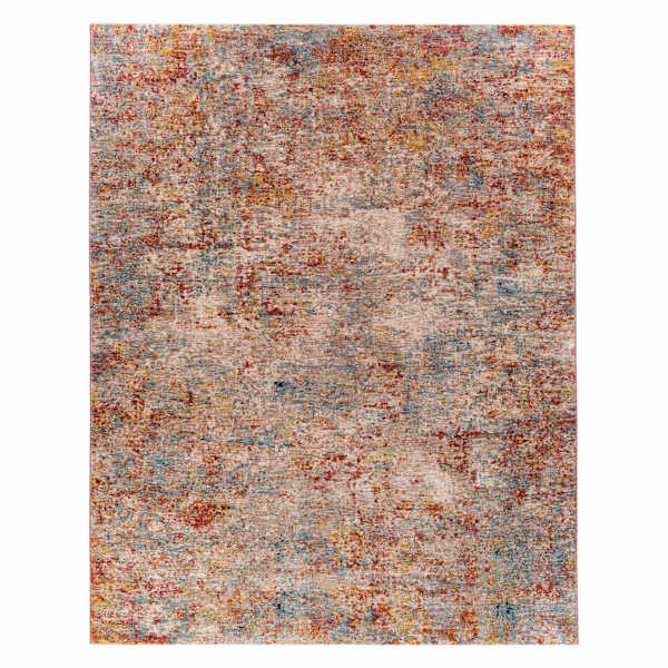 (A522) Mirabel Scarlet Abstract Area Rug, 8x10