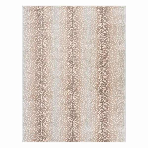 (D614) Crosby St. Roma Neutral Fawn Print Area Rug, 5x7