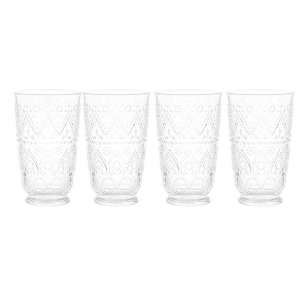 Set of 4 Aria Clear Highball Glasses, 16oz