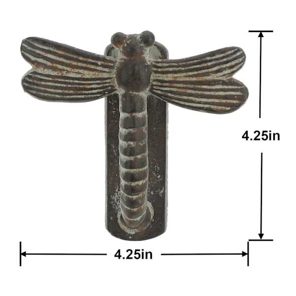 Honeybloom Metal Dragonfly Door Knocker, 4"