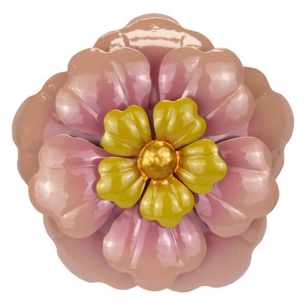Honeybloom Pink Metal Flower Outdoor Wall Decor, 12"