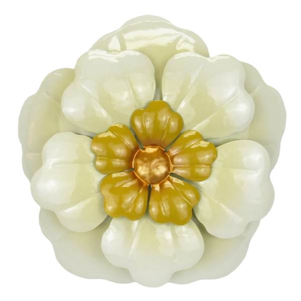 Honeybloom White Metal Flower Outdoor Wall Decor, 12"