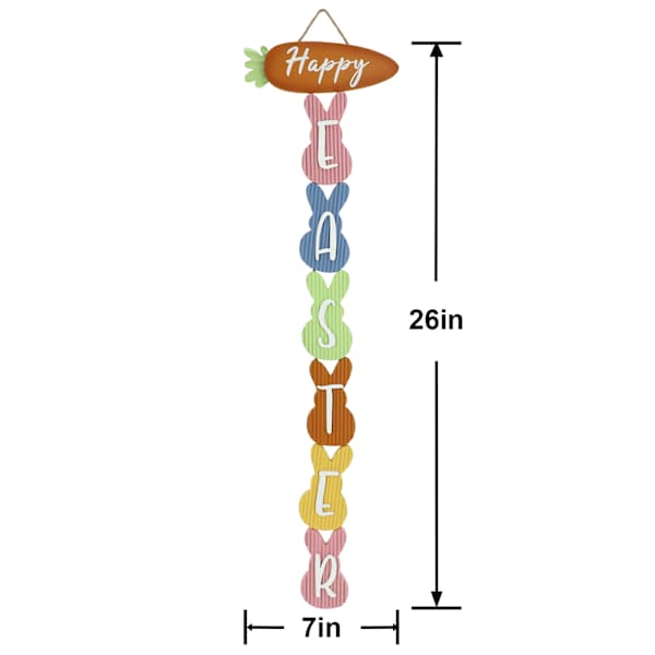 Homespun Easter Happy Easter Bunny Hanging Sign, 26"