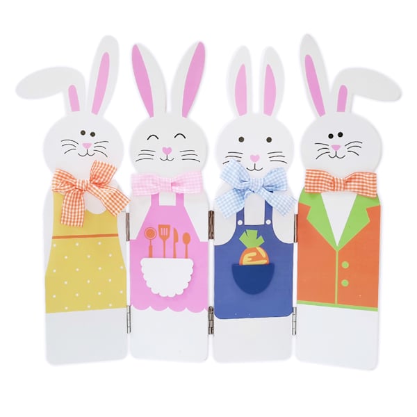 Homespun Easter Hinged Bunny Table Decor, 16"