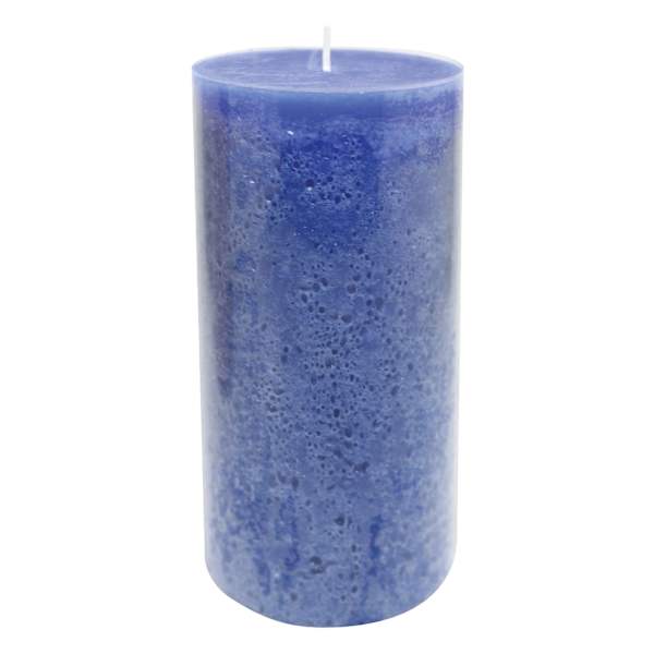 Blue Sponge Pillar Candle, 3x6
