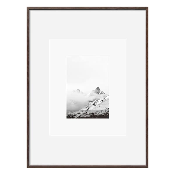 12x16 Walnut Thin Matted to 8x10 & 5x7 Wall Frame