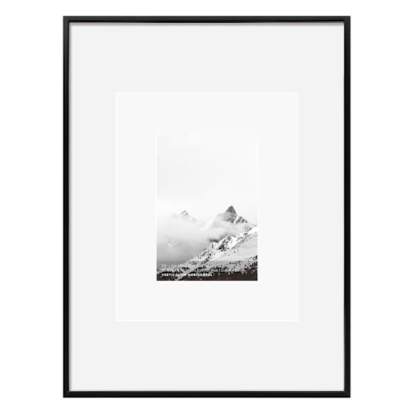 12x16 Black Thin Matted to 8x10 & 5x7 Wall Frame