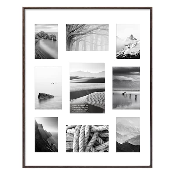 9-Opening Champagne Thin Collage Picture Frame, 16x20