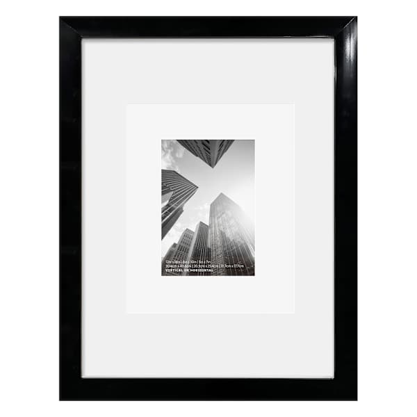 12x16 Black Wide Matted to 8x10 & 5x7 Wall Frame