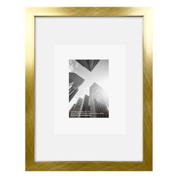 12x16 Gold Wide Matted to 8x10 & 5x7 Wall Frame