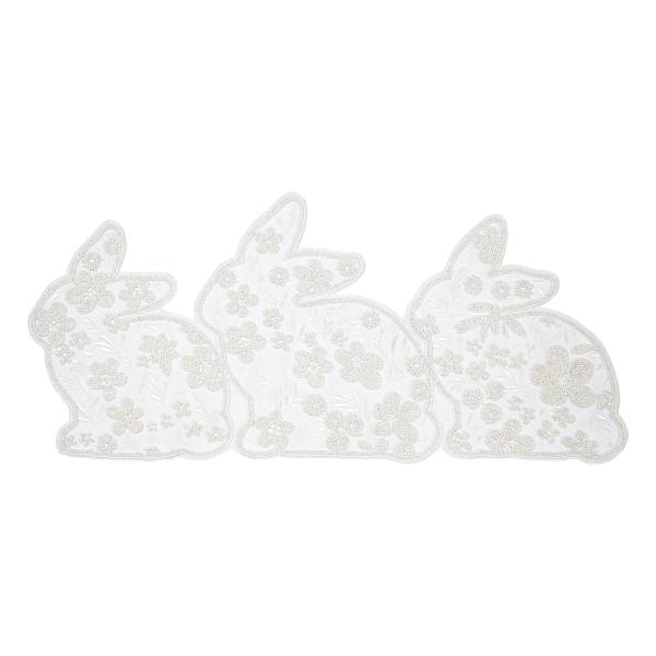 Providence Semi-Beaded Bunny Table Runner, 36x13