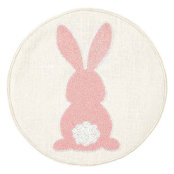 Homespun Easter Semi-Beaded Bunny Placemat, 15"