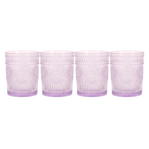 Set of 4 Circa Lavender Double Old Fashioned Glasses, 10oz
