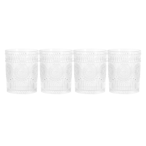 Set of 4 Circa Clear Double Old Fashioned Glasses, 10oz
