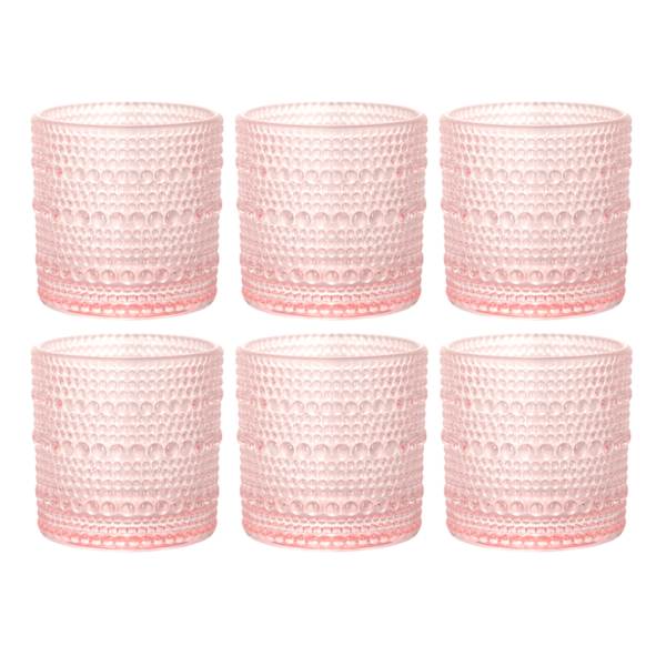Set of 6 Spectra Blush Pink Shot Glasses