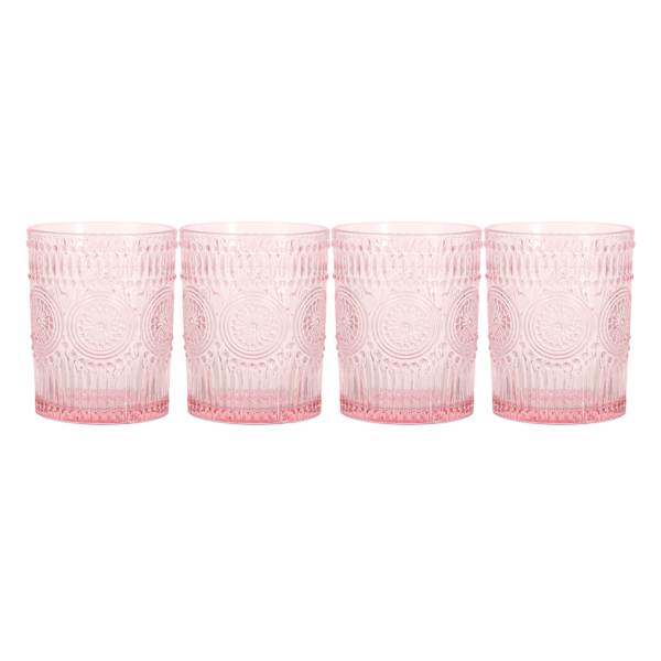 Set of 4 Circa Blush Double Old Fashioned Glasses, 10oz