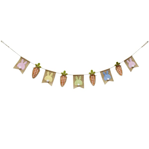 Homespun Easter Bunnies & Carrots Banner, 72"