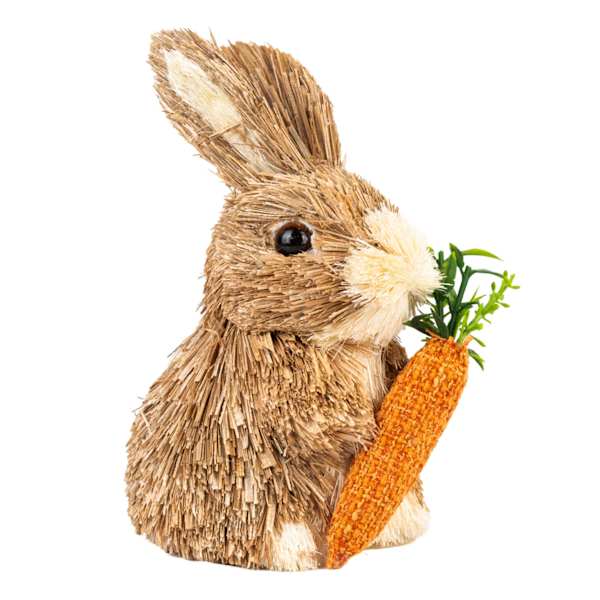 Homespun Easter Sisal Rabbit with Carrot, 6"