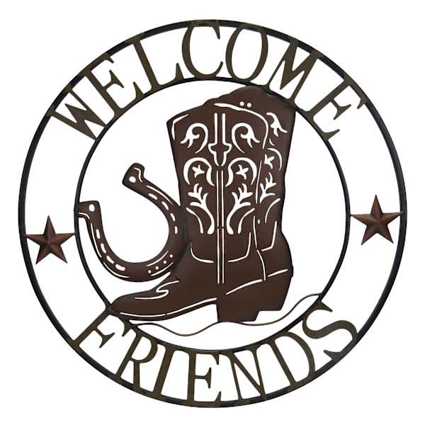 Welcome Friends Boot Outdoor Wall Decor, 27"
