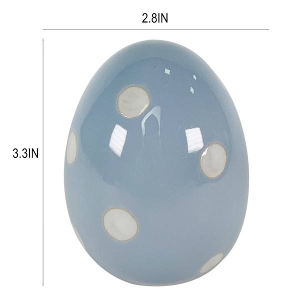 Homespun Easter Blue Ceramic Egg, 4"