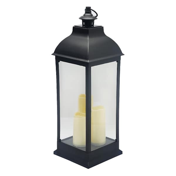 Black Outdoor Solar Lantern, 25"