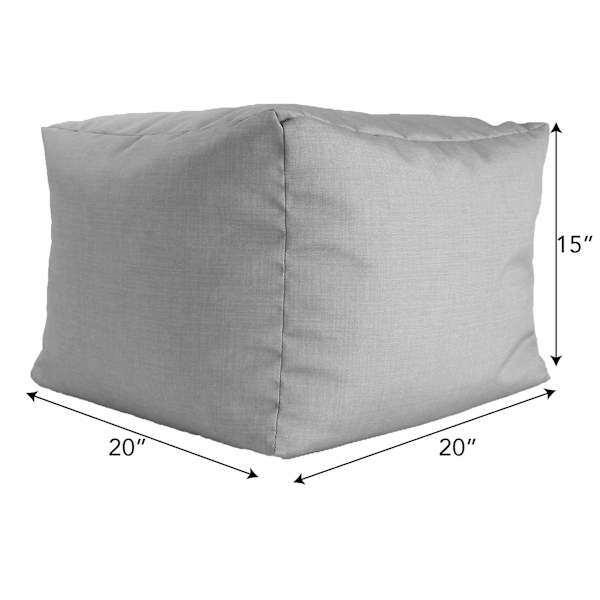 Crosby St. Grey Textured Outdoor Pouf, 20"