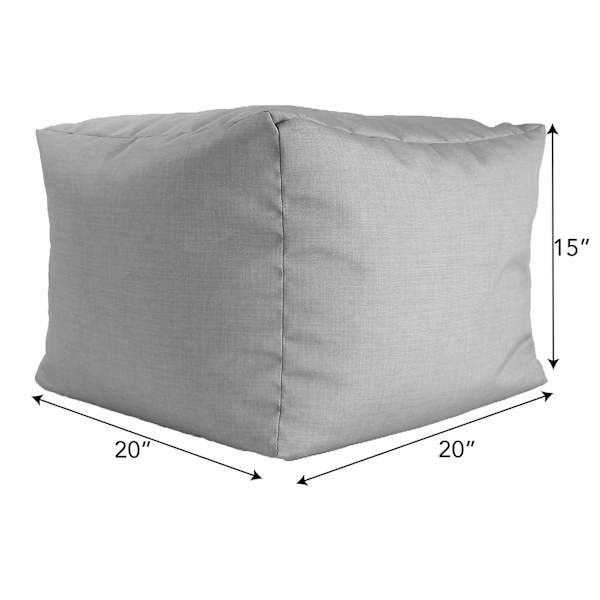 Honeybloom Blue Textured Outdoor Pouf, 20"