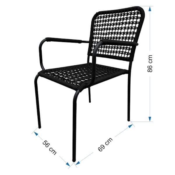 Crosby St. Byron Rope Patio Chair, Black