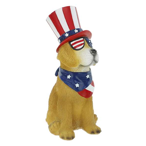 Homespun Patriotic Dog Figurine, 7"