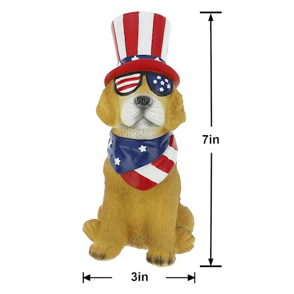 Homespun Patriotic Dog Figurine, 7"